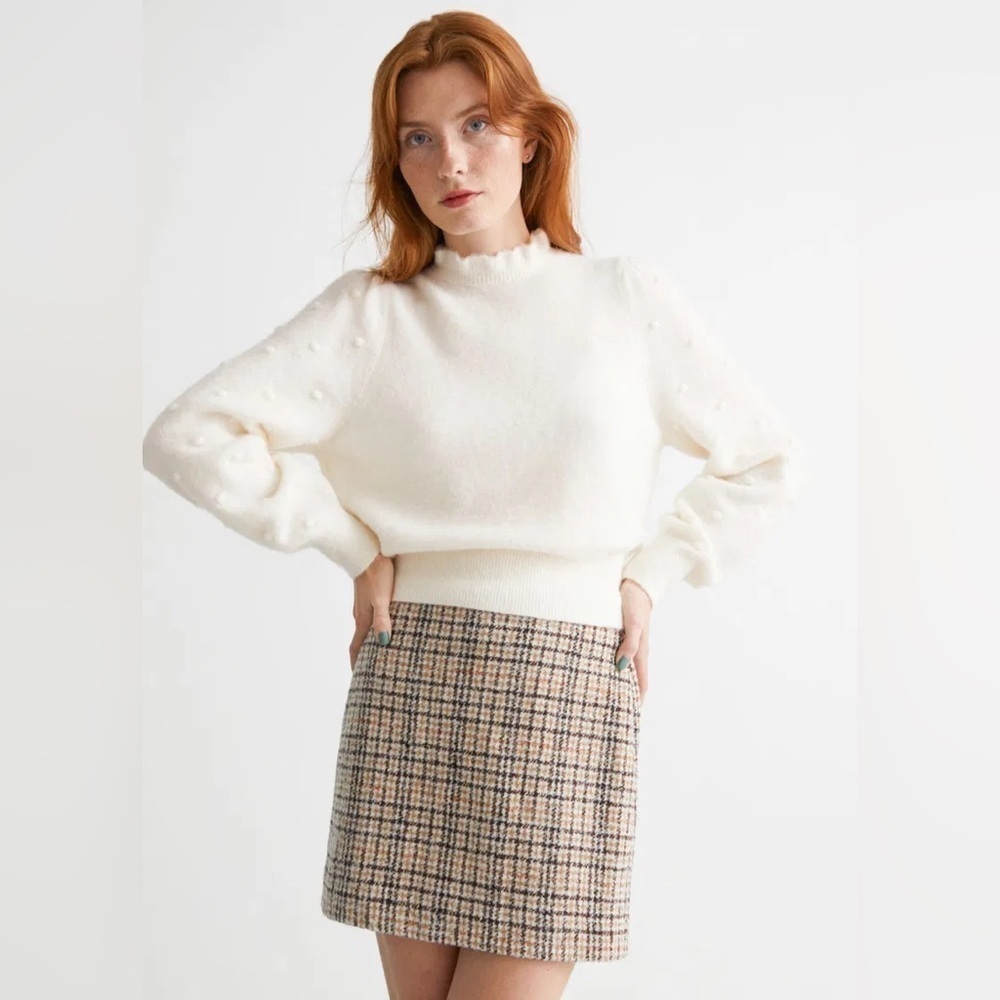 & Other Stories Frilled Alpaca Wool Knit Sweater